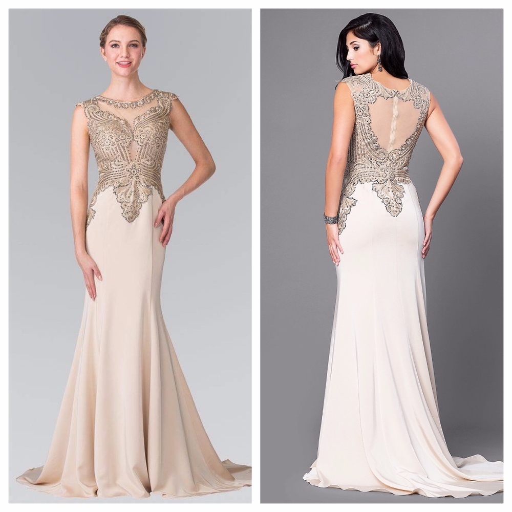 SLEEVELES EMBROIDERED BEADED GLADIATOR GOWN MOTHER